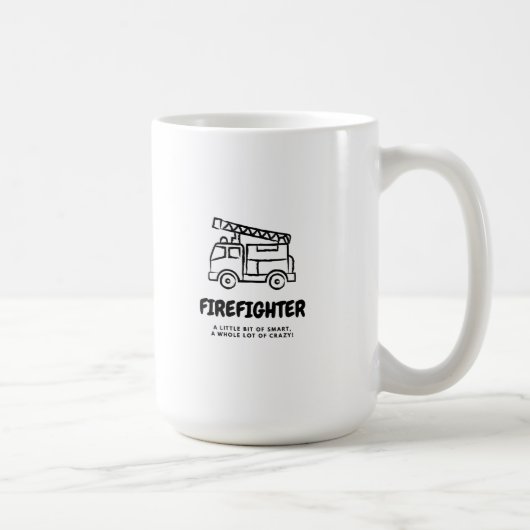 Mug Pompier; intelligent&fou - camion-feu (Droite)