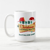 Mug Pompier Joyeux Noël Bonne année Rétro (Gauche)