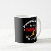 Mug Pompier Le Jour Ninja La Nuit (Devant droit)