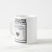 Mug Pompier Mince ligne rouge Coeur Nutrition Étiquett (Devant gauche)