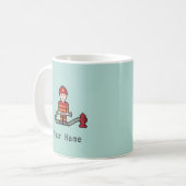 Mug Pompier nommé fait sur commande de pixel (Devant gauche)