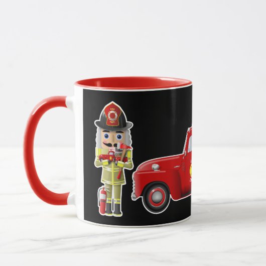 Mug Pompier Nutcrackers avec petits camions rouges (Gauche)