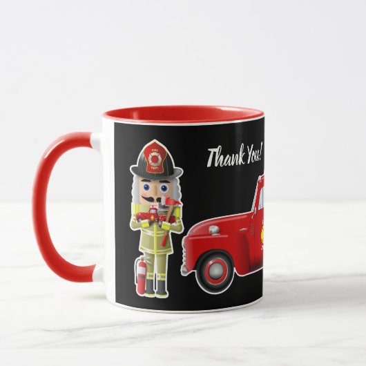 Mug Pompier Nutcrackers avec petits camions rouges (Gauche)