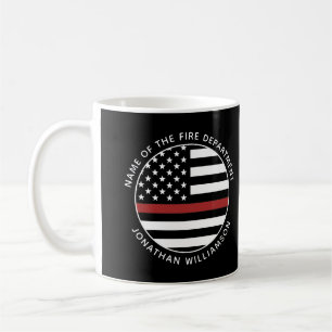 Mug Pompier personnalisé Mince Red Line USA Drapeau
