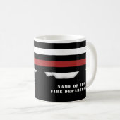 Mug Pompier personnalisé Mince Secourt incendie de lig (Devant droit)