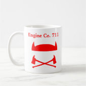Mug Pompier pompier rouge diable cornes café personnal (Gauche)