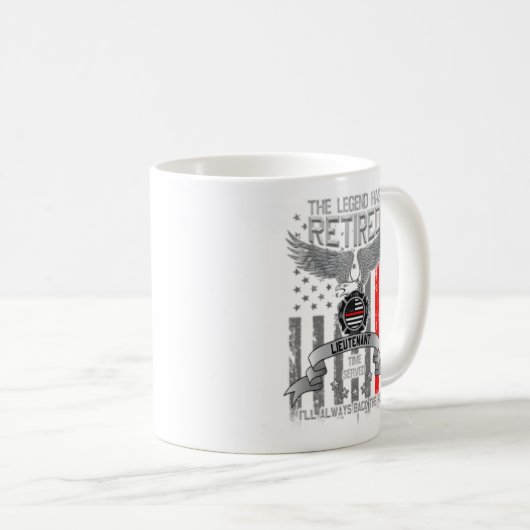 Mug Pompier Retiret Thin Red Line Retraité Légende (Devant droit)