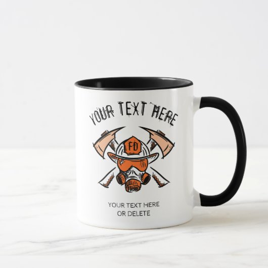 Mug Pompier. Service d'incendie. Idée cadeau. Modèle (Droite)