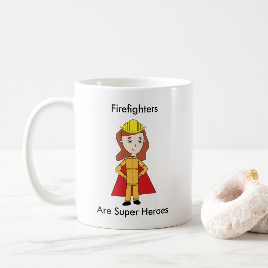 Mug Pompier Super Héros Femme Personnaliser (Avec donut)