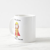 Mug Pompier Super Héros Femme Personnaliser (Devant gauche)