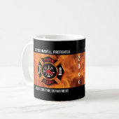 Mug Pompiers Flames Nom de l'emblème et département (Devant gauche)