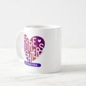 Mug Pompiers Nous Vous Aimons—Conception Lover's Heart (Devant gauche)