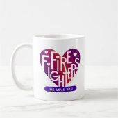 Mug Pompiers Nous Vous Aimons—Conception Lover's Heart (Gauche)