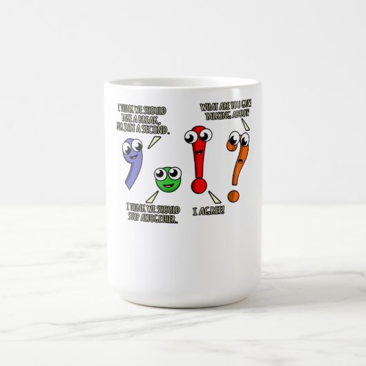 Mug Ponctuation Marques Anglais Enseignant Étudiant (Centre)
