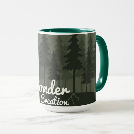 Mug Ponder His Creation | Serene Forest Islamic Reflec (Devant droit)