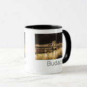Mug Pont Chaîne Budapest Hongrie Retro Nuit Vintage (Devant droit)