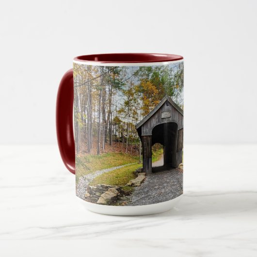 Mug Pont couvert de la colline de tannerie d'automne N (Devant gauche)