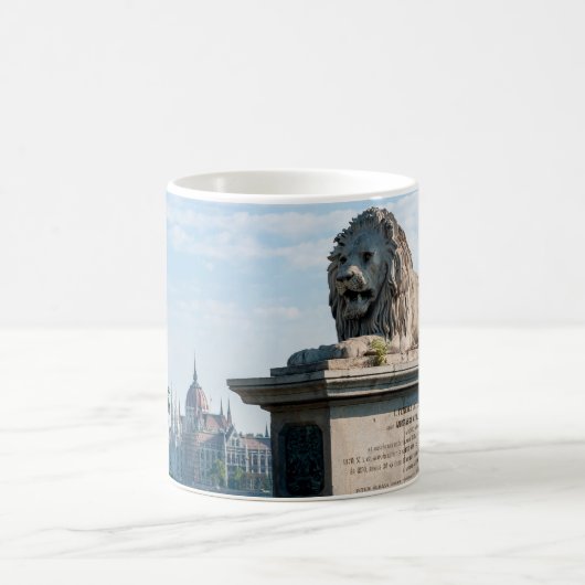 Mug Pont de Chaîne Szechenyi et Parlement de Budapest (Centre)
