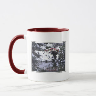 Mug Pont de lune et étang en hiver Seattle, Washingt