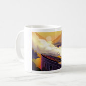 Mug Pont de passage de train à vapeur en Écosse. (Devant gauche)