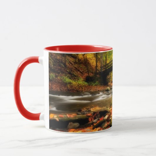 Mug Pont en bois et crique dans l'automne (Gauche)