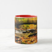 Mug Pont en bois et crique dans l'automne (Centre)
