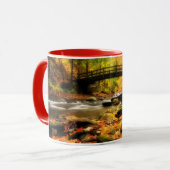Mug Pont en bois et crique dans l'automne (Devant gauche)