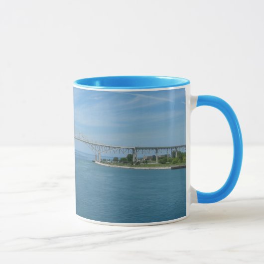 Mug Pont en eau bleue, port Huron, MI Sarnia, dessus (Droite)