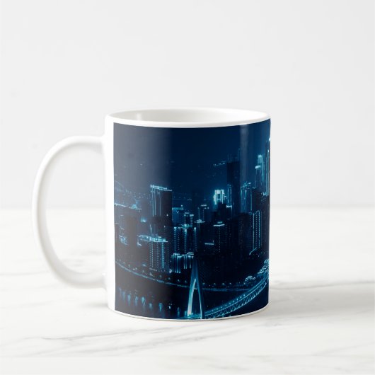 Mug Pont et l'architecture urbaine de ville la nuit à (Gauche)