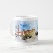 Mug Pont Golden Gate aquarelle à San Francisco (Devant gauche)