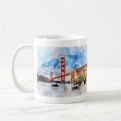 Mug Pont Golden Gate aquarelle à San Francisco (Gauche)