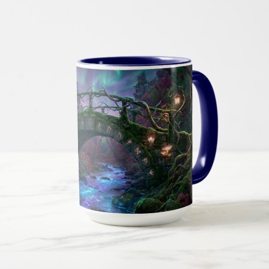 Mug Pont magique sur ruisseau enchanté Lumières Féériq (Devant droit)