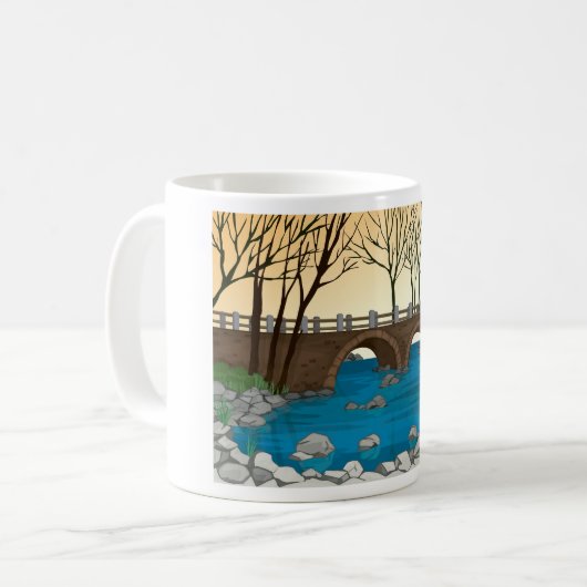 Mug Pont Rustique En Pierre Sur Rivière Paysage nature (Devant gauche)