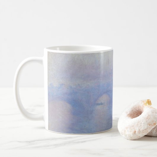 Mug Pont Waterloo, effet Mist par Claude Monet (Avec donut)