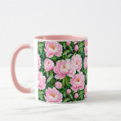 Mug Pony rose fleurit sur un Arrière - plan feuillu (Gauche)