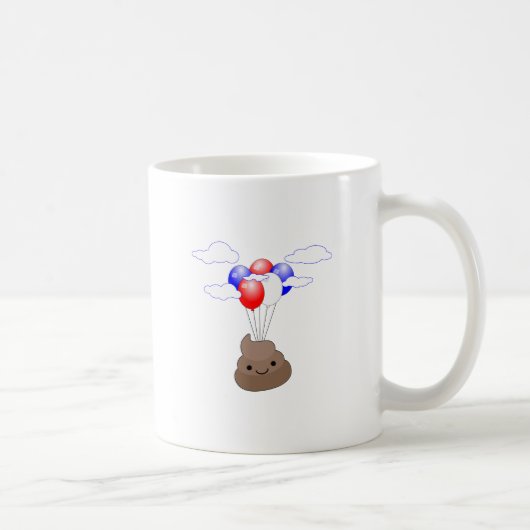 Mug Poo Emoji Voler Avec Ballons (Droite)