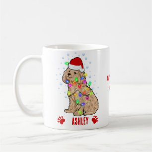 Mug Poodé avec chien léger de Noël