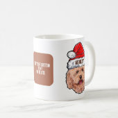 Mug Poodé avec Noël Casquette vacances (Devant droit)