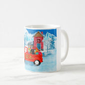 Mug Poodé Chien Livraison de Noël Camion Neige (Devant droit)