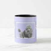 Mug Poodé Jouet miniature Argent gris bleu Chien Art (Centre)