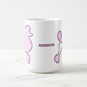 Mug Poodé rose de texte personnalisé (Centre)