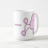 Mug Poodé rose de texte personnalisé (Devant droit)