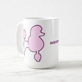Mug Poodé rose de texte personnalisé (Devant gauche)