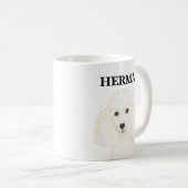 Mug Poodle blanc personnalisé (Devant droit)