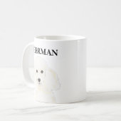 Mug Poodle blanc personnalisé (Devant gauche)