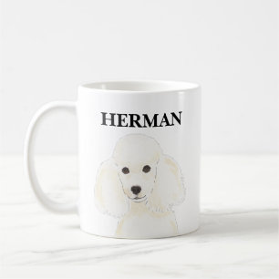 Mug Poodle blanc personnalisé