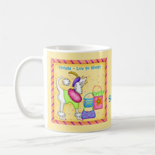 Mug Poodle Chien Aimer Acheter Nom Personnalisé Jaune (Gauche)