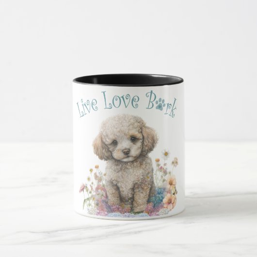 Mug Poodle Chien Maman Floral (Centre)