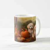 Mug Poodle Chiot Automne Citrouille délice (Devant droit)