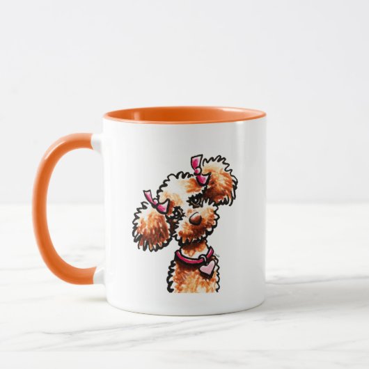 Mug Poodle d'abricot de fille Hors-laisse Art™ (Gauche)